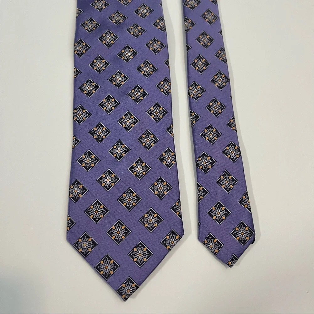 Ermenegildo Zegna, Floral, Daisy, 100% Silk, Elegant, Purple,Patterned,Men's Tie